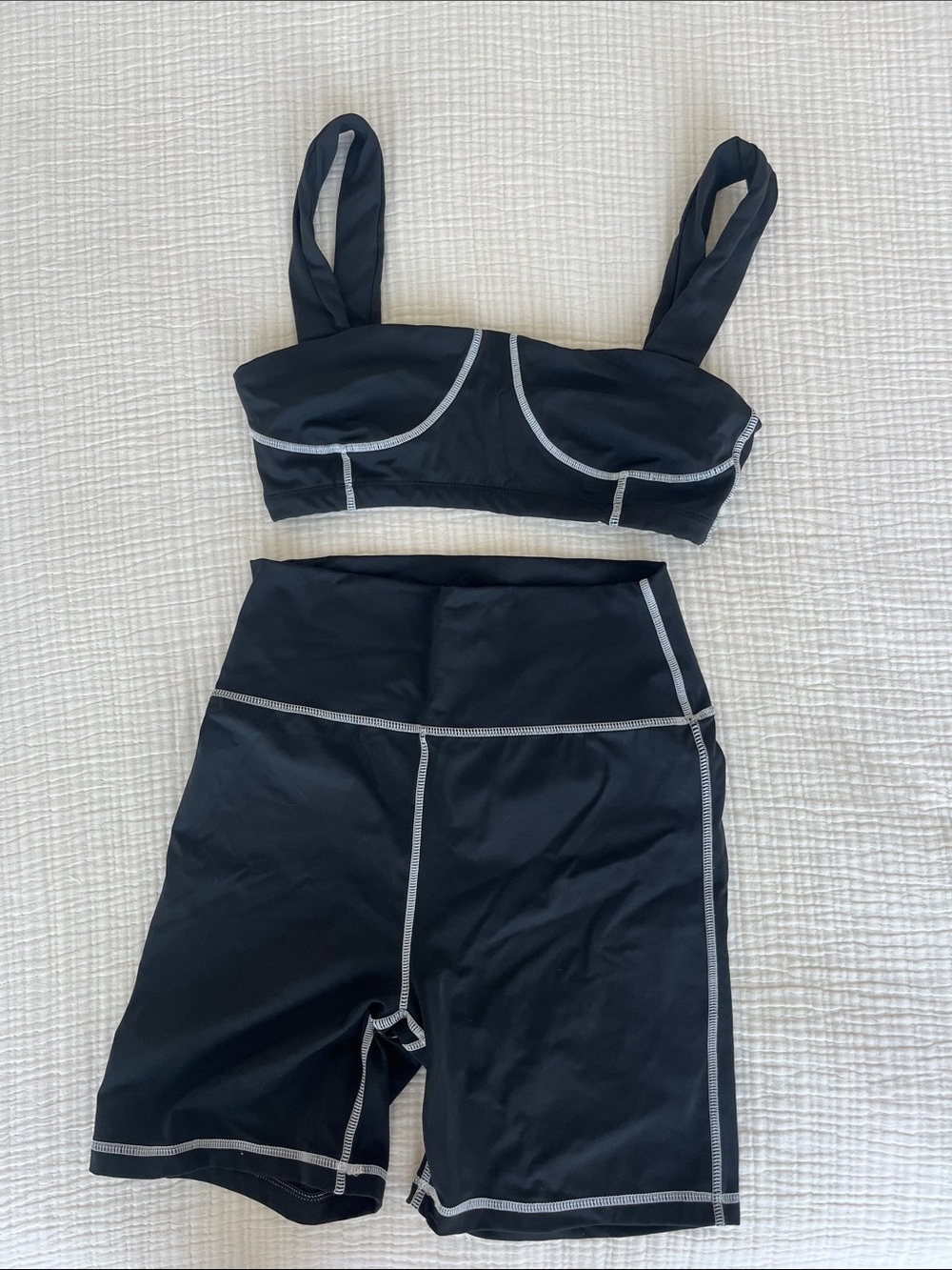 Weworewhat Biker set - black and white stiching